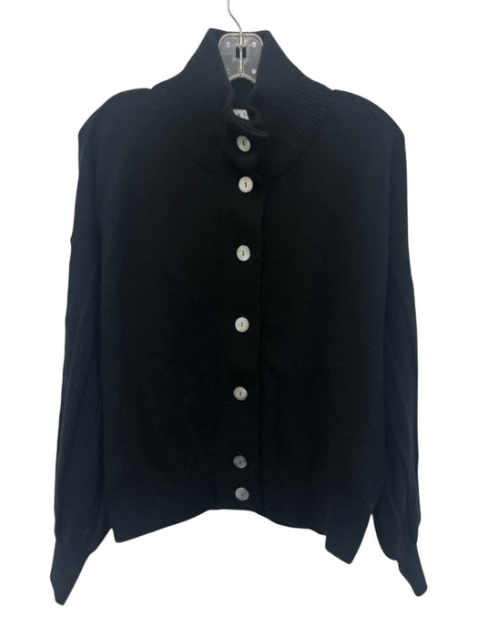 Scott & Scott Size Large Black Wool Blend Long Wide Sleeve Striped Sweater Black / Large