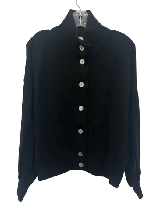 Scott & Scott Size Large Black Wool Blend Long Wide Sleeve Striped Sweater Black / Large