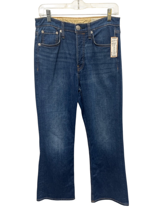 Rag & Bone Size 28 Dark Wash Cotton Denim High Rise Whiskering Button Fly Jeans Dark Wash / 28