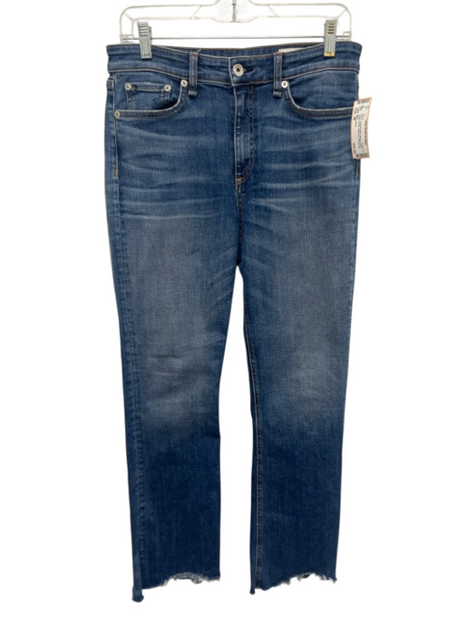 Rag & Bone Size 28 Medium Wash Cotton Denim High Rise Whiskering Flare Jeans Medium Wash / 28
