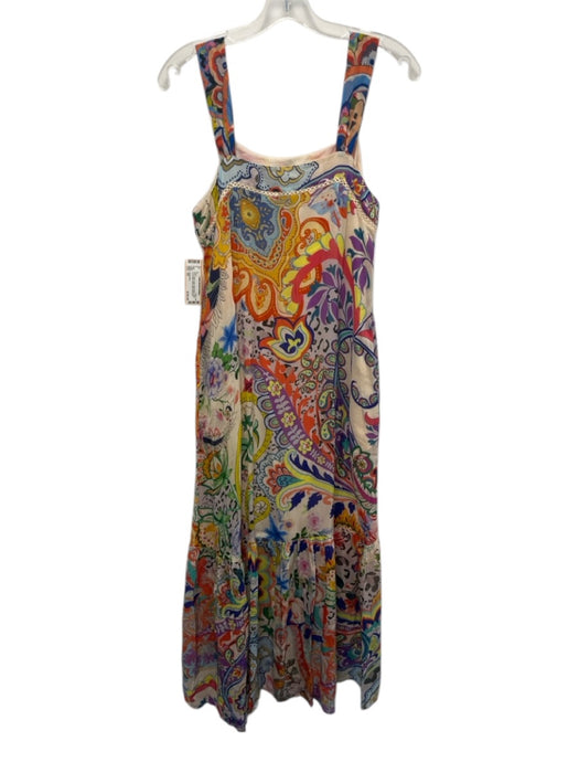 Johnny Was Size XS Pink & Multi Cupra Sleeveless Floral Lace Detail Tiered Dress Pink & Multi / XS