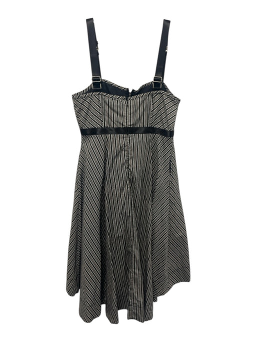 Maeve Size Small Black & White Cotton Sleeveless Variegated Stripes Shorts Dress Black & White / Small
