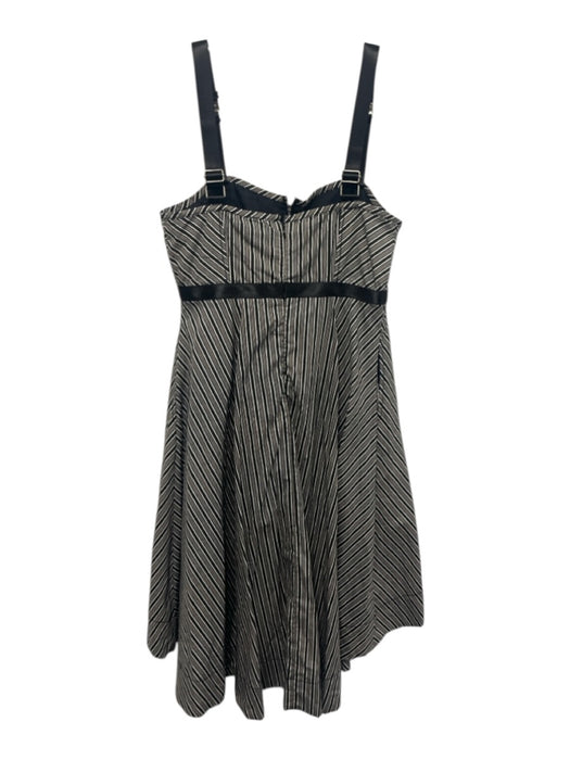 Maeve Size Small Black & White Cotton Sleeveless Variegated Stripes Shorts Dress Black & White / Small