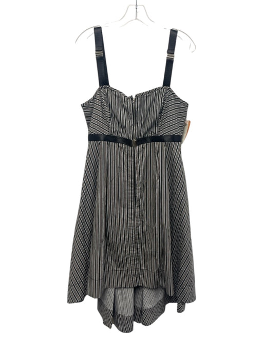 Maeve Size Small Black & White Cotton Sleeveless Variegated Stripes Shorts Dress Black & White / Small