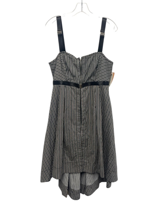 Maeve Size Small Black & White Cotton Sleeveless Variegated Stripes Shorts Dress Black & White / Small