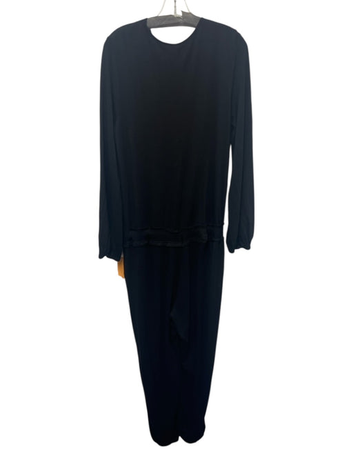 Young, Fab & Broke Size Large Black Long Sleeve Surplice Jogger Jumpsuit Black / Large