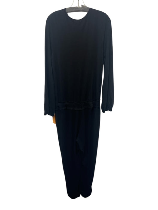 Young, Fab & Broke Size Large Black Long Sleeve Surplice Jogger Jumpsuit Black / Large
