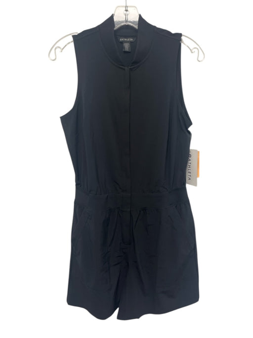 Athleta Size 6T Black Polyester Blend Sleeveless Elastic Waist Pockets Jumpsuit Black / 6T