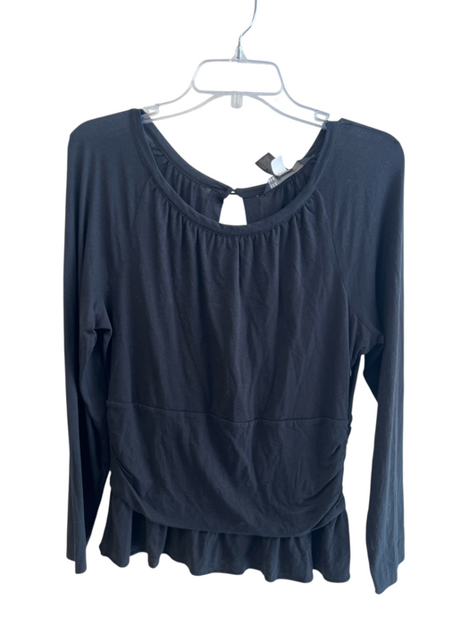 Marc By Marc Jacobs Size L Black Cotton Blend Long Sleeve Side Zip Open Back Top Black / L