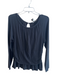 Marc By Marc Jacobs Size L Black Cotton Blend Long Sleeve Side Zip Open Back Top Black / L