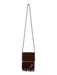 Hobo Beige Leather & Linen Fringe Crossbody Magnetic Close Inside Zipper Bag Beige / S