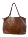 Hobo Brown Genuine Leather Zip Close Gold Hardware Two Handle Bag Brown / Large