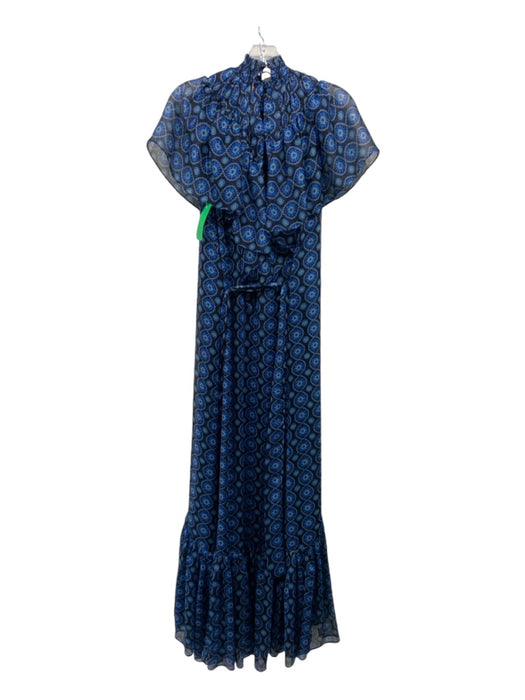 Misa Size XS Navy, Blue, Pink Polyester Short flutter sleeve Maxi Dress Navy, Blue, Pink / XS