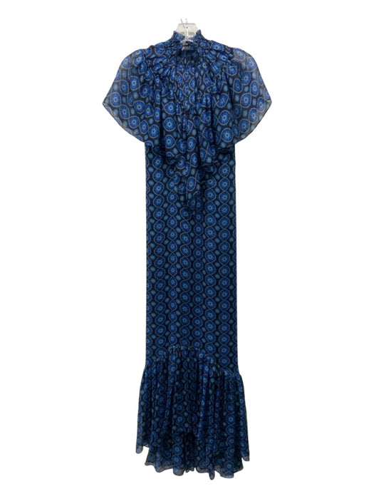 Misa Size XS Navy, Blue, Pink Polyester Short flutter sleeve Maxi Dress Navy, Blue, Pink / XS