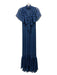 Misa Size XS Navy, Blue, Pink Polyester Short flutter sleeve Maxi Dress Navy, Blue, Pink / XS