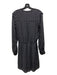 Intermix Size P Black & Cream Silk Long Sleeve Polka Dot Drawstring Waist Dress Black & Cream / P