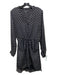 Intermix Size P Black & Cream Silk Long Sleeve Polka Dot Drawstring Waist Dress Black & Cream / P