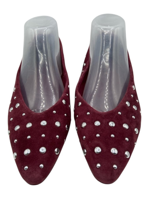 Splendid Shoe Size 7.5 Maroon Purple Leather Upper Suede Studded Flats Maroon Purple / 7.5