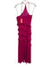 Lovers + Friends Size XS Dark Pink Polyester Spaghetti Strap Ruffles Gown Gown Dark Pink / XS
