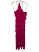 Lovers + Friends Size XS Dark Pink Polyester Spaghetti Strap Ruffles Gown Gown Dark Pink / XS