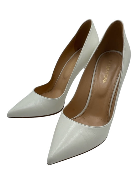 Sergio Rossi Shoe Size 37 White Leather Pointed Toe Stiletto Pumps White / 37