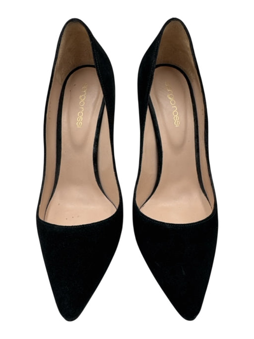 Sergio Rossi Shoe Size 37 Black Suede Pointed Toe Stiletto Pumps Black / 37