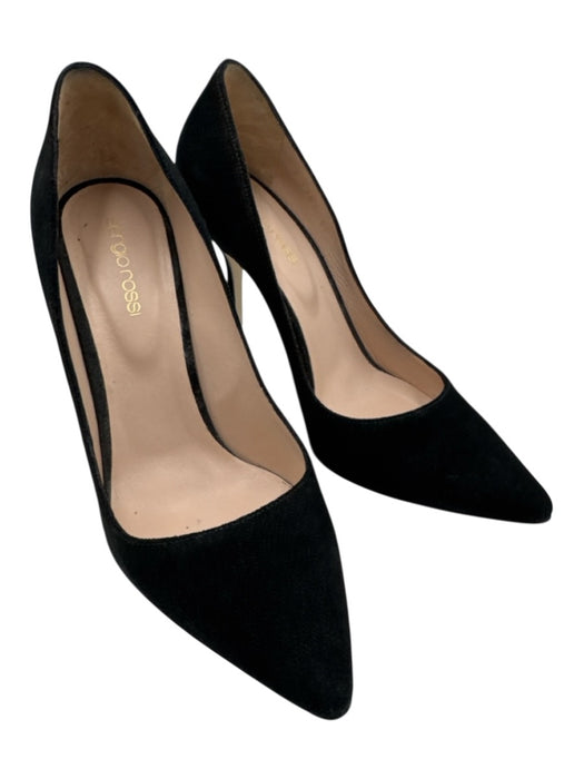 Sergio Rossi Shoe Size 37 Black Suede Pointed Toe Stiletto Pumps Black / 37