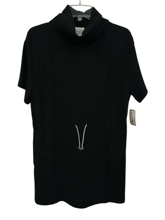 Varley Size XS Black Viscose Blend Short Sleeve Turtle Neck Dress Black / XS