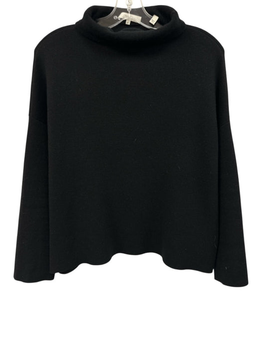 Vince Size XS Black Wool Blend Long Sleeve Mock Neck Knit Sweater Black / XS