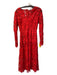 ASTR The Label Size XS Red Polyester Lace Overlay Back Zip V Neck Dress Red / XS