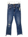 Mother Size 26 Medium Wash Cotton Blend 5 Pocket Distressed Detail Cropped Jeans Medium Wash / 26