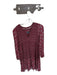 Maeve Size XS Red & Maroon Viscose V Neck Long Sleeve Key hole Flowy Dress Red & Maroon / XS