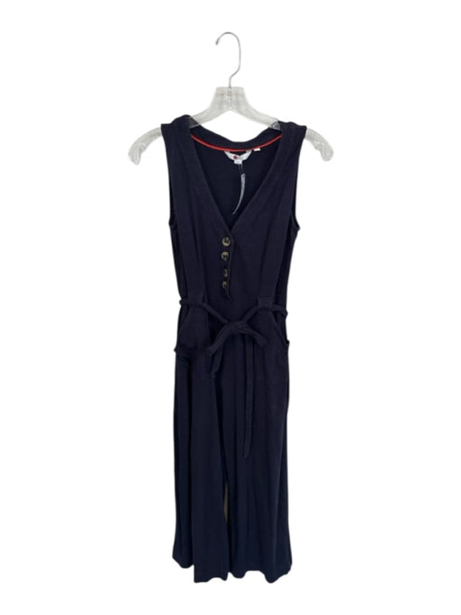 Boden Size 2P Navy Cotton Button Up Drawstring Waist Sleeveless Jumpsuit Navy / 2P