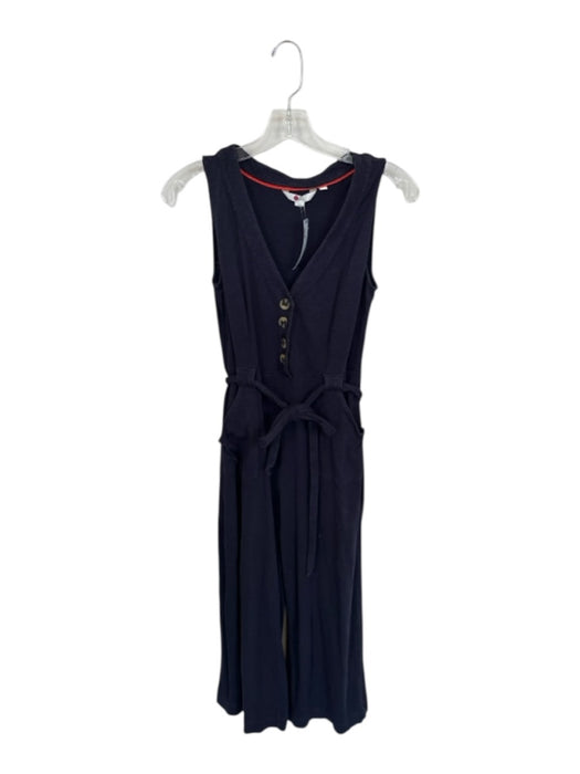 Boden Size 2P Navy Cotton Button Up Drawstring Waist Sleeveless Jumpsuit Navy / 2P