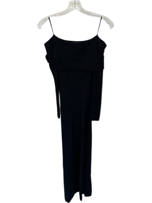 Bardot Size XS Black Viscose & Nylon Long Sleeve Turtleneck Maxi Dress Black / XS