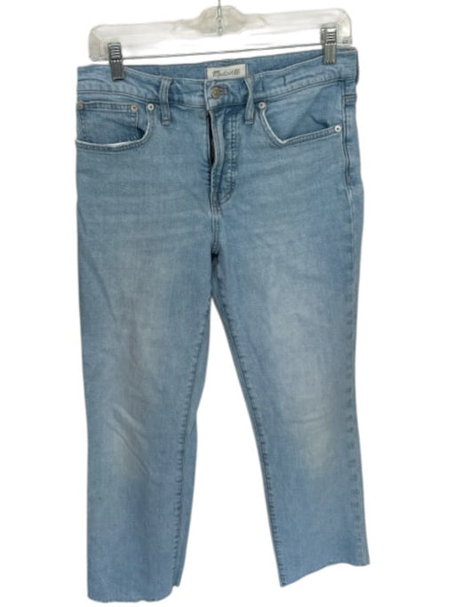 Madewell Size 27P Light Wash Denim Straight Cut Raw Hem Zip Fly Jeans Light Wash / 27P