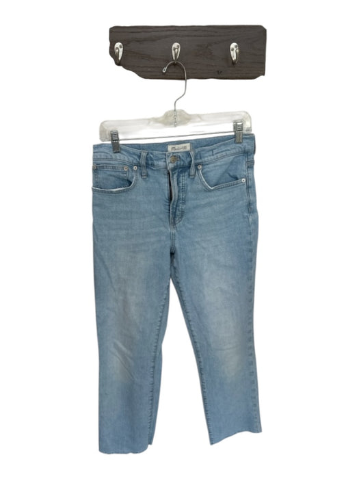 Madewell Size 27P Light Wash Denim Straight Cut Raw Hem Zip Fly Jeans Light Wash / 27P