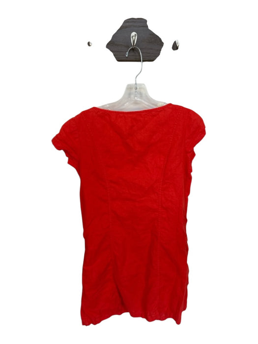 Boden Size 2 Fire Engine Red Linen Scallop Detail Pockets Cap Sleeve Dress Fire Engine Red / 2