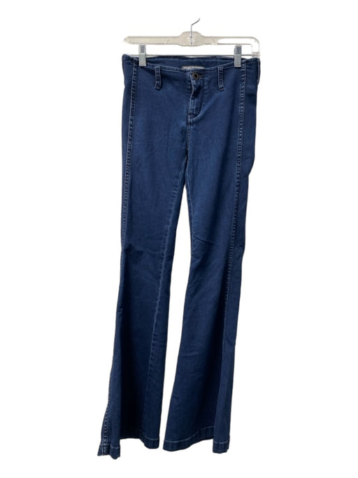 Free People Size 25 Dark Wash Cotton Blend Belt Loops zip fly mid -rise Jeans Dark Wash / 25