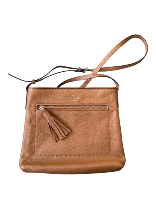 Kate Spade Brown Leather Crossbody Outer Pocket Zip Close Bag Brown / S