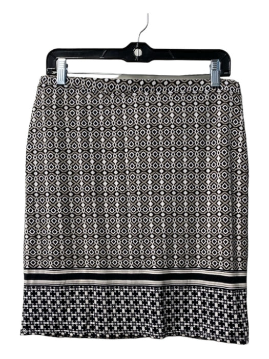 Max Studio Size M White, Black & Multi Polyester Geometric Pencil Stretch Skirt White, Black & Multi / M