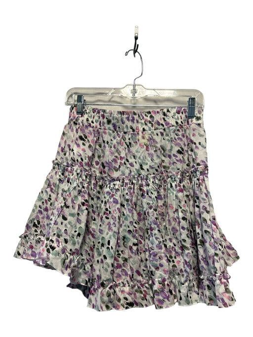 Misa Size M purple & pink Cotton Elastic dots Mini Skirt purple & pink / M