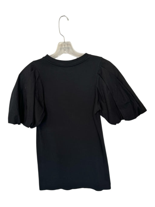 Marie Oliver Size S Black Cotton Short Balloon Sleeve Dress Black / S