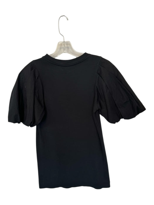 Marie Oliver Size S Black Cotton Short Balloon Sleeve Dress Black / S