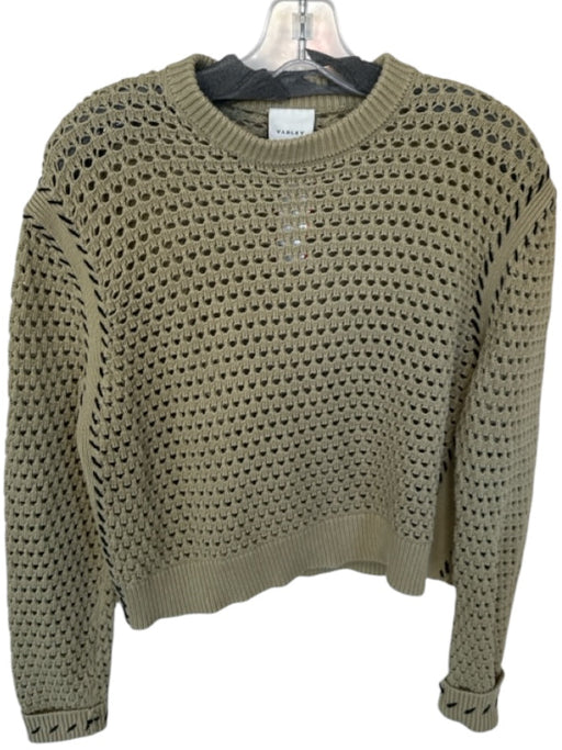Varley Size S Sage green Cotton Long Sleeve Loose Knit Athletic Sweater Sage green / S