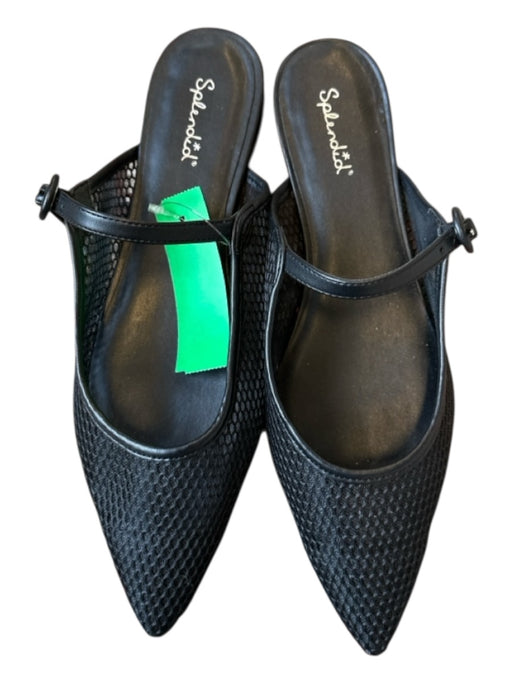 Splendid Shoe Size 10 Black Mesh Buckle Pointed Toe Mules Black / 10