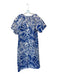 Marie Oliver Size S Blue & White Cotton Short Balloon Sleeve Flowers Maxi Dress Blue & White / S