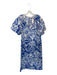 Marie Oliver Size S Blue & White Cotton Short Balloon Sleeve Flowers Maxi Dress Blue & White / S