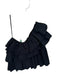 Ulla Johnson Size 6 Black Cotton One Shoulder Ruffle Side Zip Top Black / 6