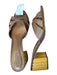 Schutz Shoe Size 10 Brown Wicker Leather Block Heel Open Toe Sandals Brown / 10